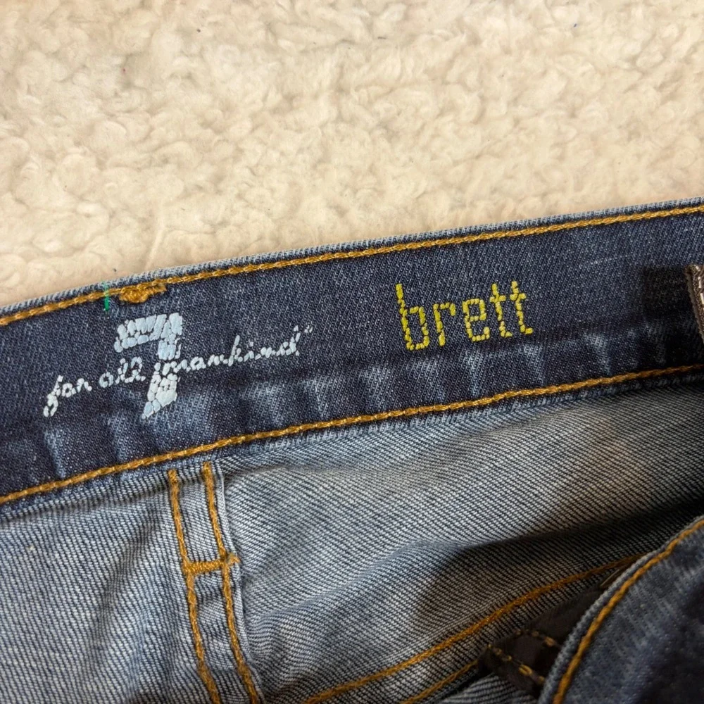 7 For All Mankind Brett Bootcut Jeans Mens 33 (34x29) Blue flare wide leg